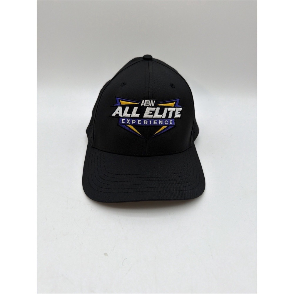 AEW Hat Adjustable Legacy Black All Elite Wrestling Experience Polyester Blend